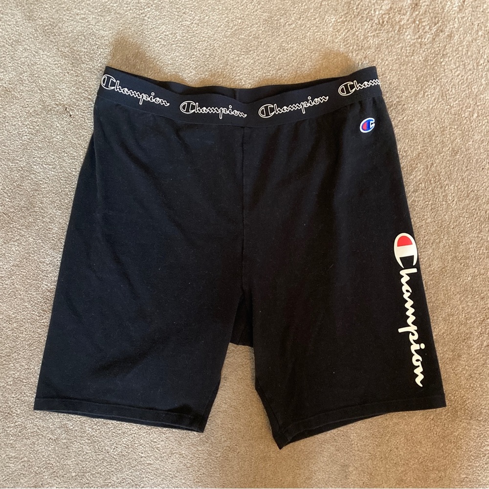 Champion black high waisted biker shorts
